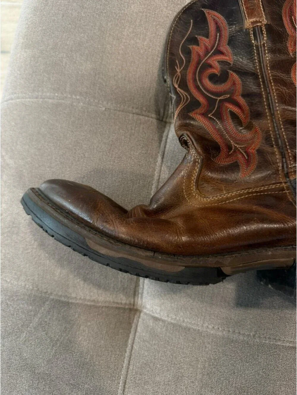 Justin Workboots Mens 14EE Brown Leather Western Boots